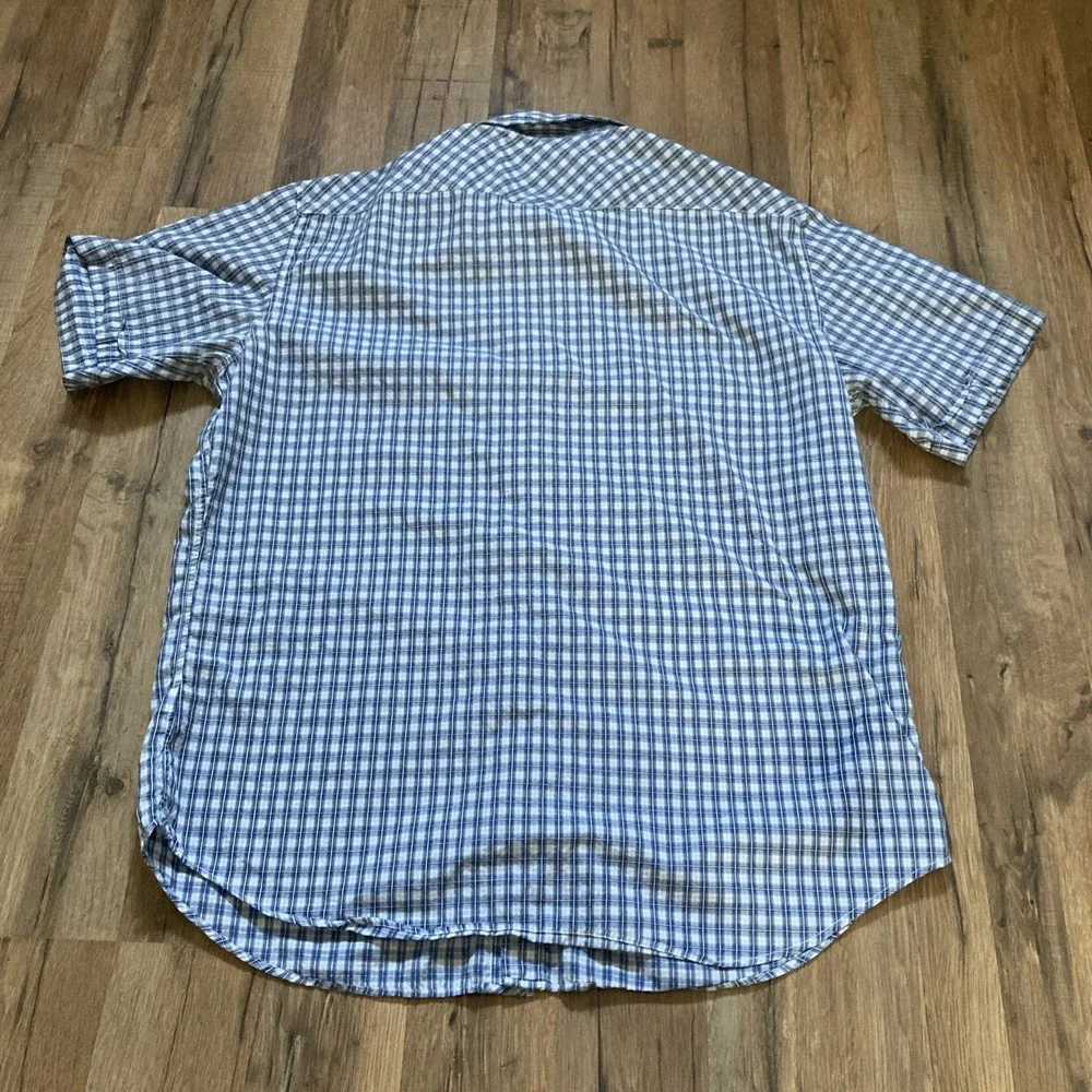 Banana Republic Button Up Shirt Men's L Short Sleeve Sim Fit Pearl Snap Western